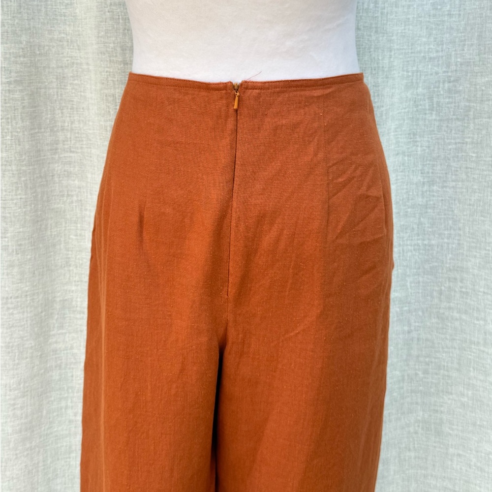 Jaeger Rust Colored Linen Shirt And Pants Set - Picture 10 of 15